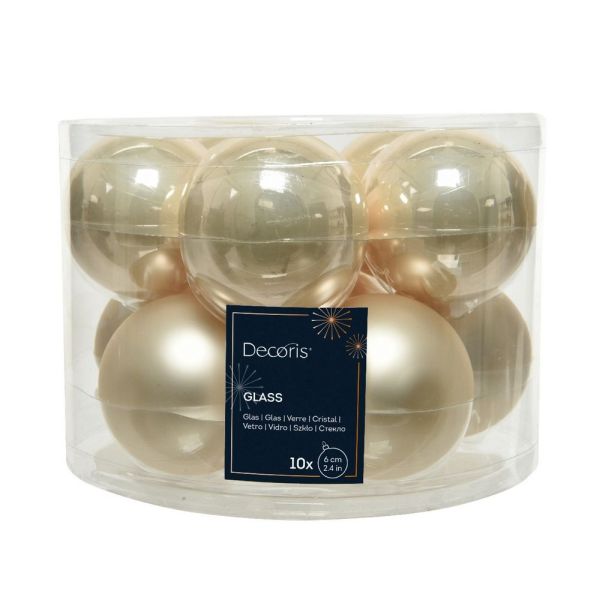 Pearl Baubles -Tub Of 10 - 60mm